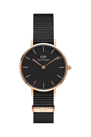 Montre à quartz en polyester Petite 36 Cornwall - Noir et doré rose