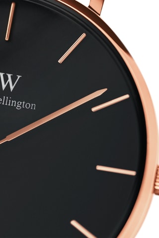 Montre à quartz en polyester Petite 36 Cornwall - Noir et doré rose