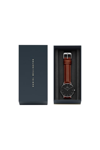 Montre en cuir St Mawes 36 mm - Marron et argenté