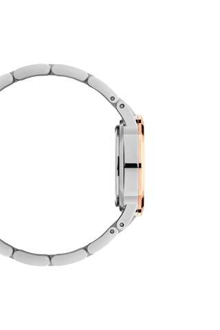 Montre à quartz en acier Lumine 28 mm - Argenté et doré rose