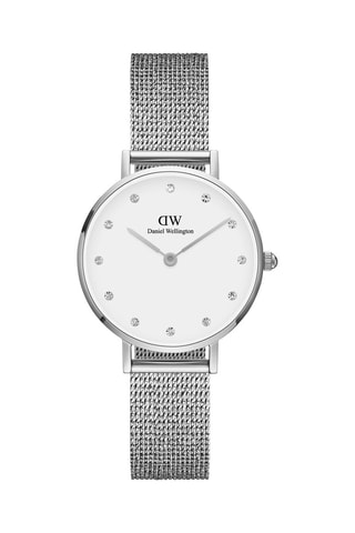 Montre à quartz en acier Sterling - Argenté et blanc - 28 mm