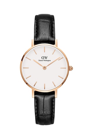 Montre à quartz en cuir et plaqué or rose Petite Reading
