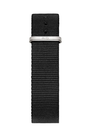 Montre à quartz en polyester Classic Cornwall - Noir et argenté