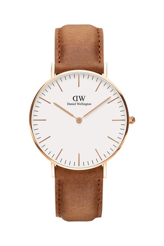 Montre à quartz en cuir et plaqué or rose Classic Durham