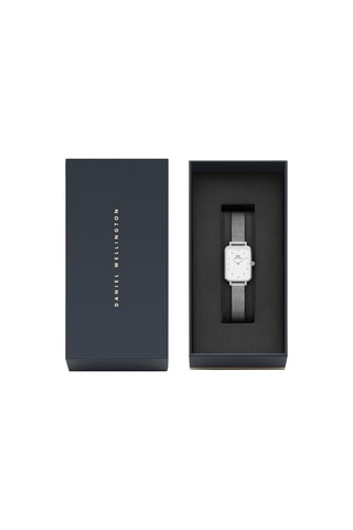 Montre à quartz en acier Sterling - Argenté et blanc - 20 x 26 mm