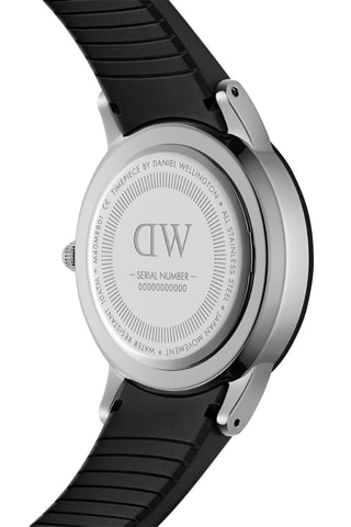 Montre à quartz en caoutchouc Motion - Noir et argenté - 40 mm