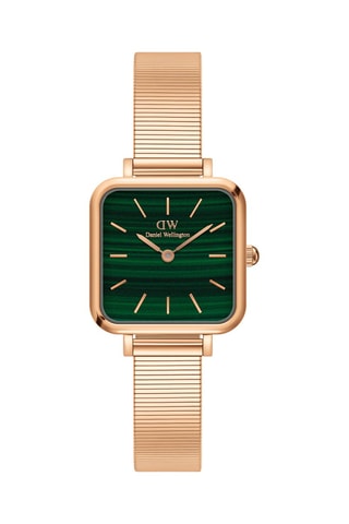 Montre à quartz en acier et plaqué or rose Studio - 22 x 22 mm