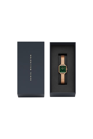 Montre à quartz en acier et plaqué or rose Studio - 22 x 22 mm
