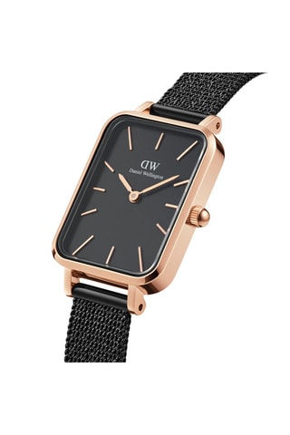 Montre à quartz en acier Pressed Ashfield - 20 x 26 mm - Noir et doré rose