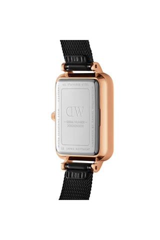 Montre à quartz en acier Pressed Ashfield - 20 x 26 mm - Noir et doré rose