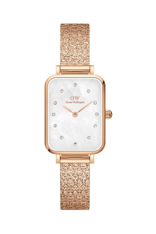Montre à quartz en acier Quadro 20 x 26 mm - Doré rose et blanc