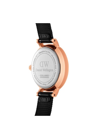 Montre à quartz en acier Ashfield 24 mm - Noir et doré rose