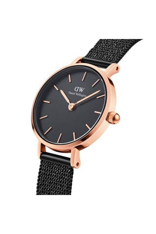 Montre à quartz en acier Ashfield 24 mm - Noir et doré rose