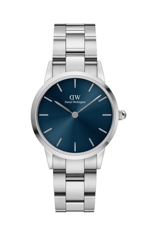 Montre à quartz en acier Arctic 28 mm - Argenté et bleu marine