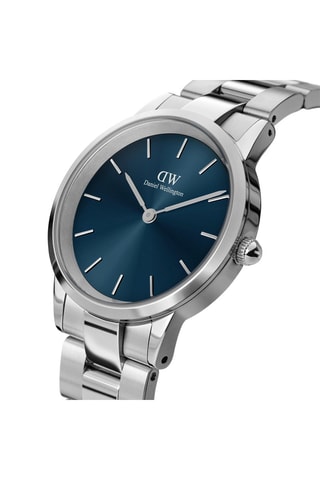 Montre à quartz en acier Arctic 28 mm - Argenté et bleu marine