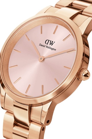Montre à quartz en acier Iconic Link - 28 mm - Doré rose