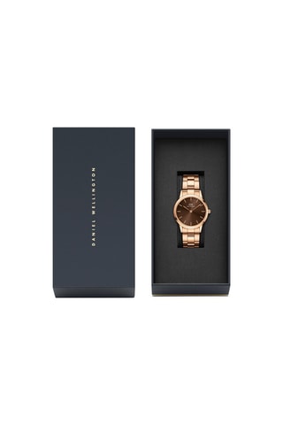 Montre à quartz en acier Amber 32 mm - Doré rose et marron