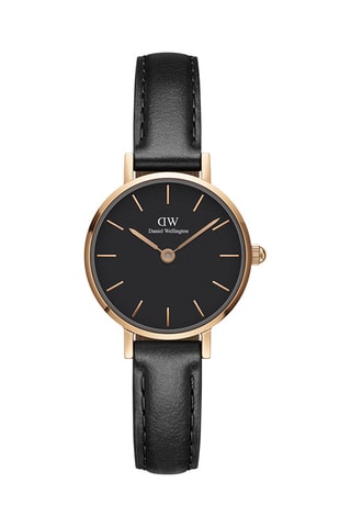 Montre à quartz en cuir et plaqué or rose Petite Sheffield