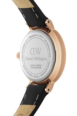 Montre à quartz en cuir et plaqué or rose Petite Sheffield