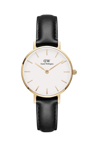 Montre à quartz en cuir et plaqué or jaune Petite Sheffield