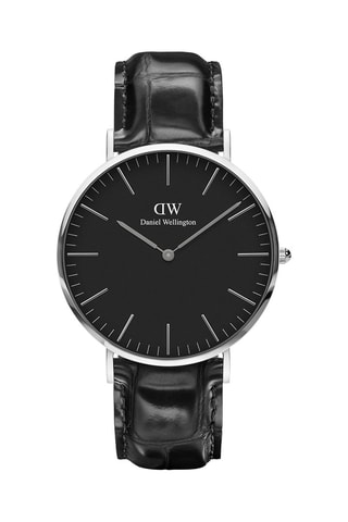 Montre à quartz en cuir Classic Reading S - Argenté et noir