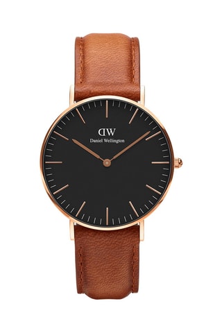 Montre à quartz en cuir et plaqué or rose Classic Duham