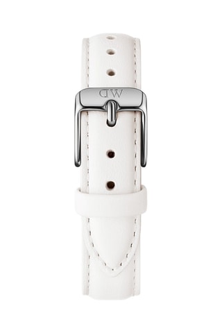 Montre à quartz en cuir Petite Bondi - Blanc et argenté