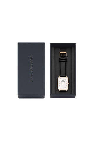 Montre à quartz en cuir Quadro Pressed Sheffield 29 x 36,5 mm - Noir