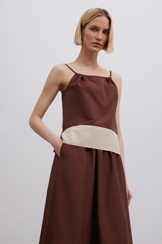 Camisola de alças - Castanho