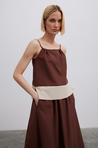 Camisola de alças - Castanho