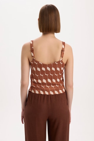 Camisola de alças - 
Castanho