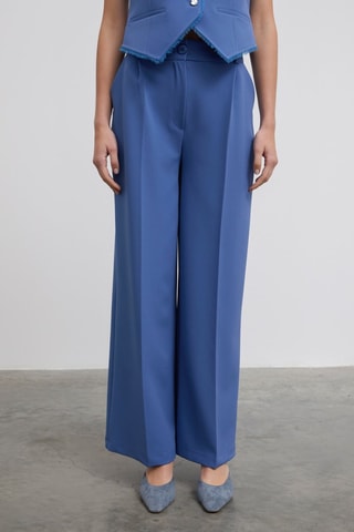 Calças wide legs - Azul