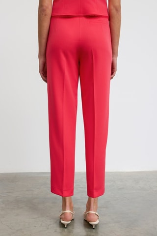 Calças de cintura alta - Vermelho