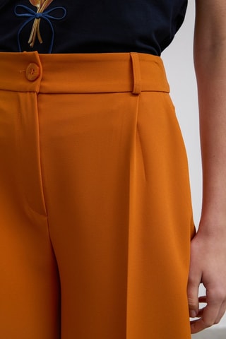Calças wide legs cintura alta - Laranja