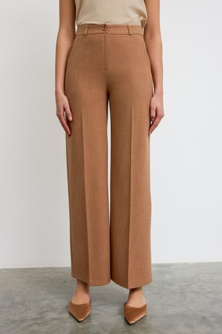 Pantalon taille haute - Camel