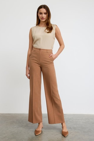 Pantalon taille haute - Camel