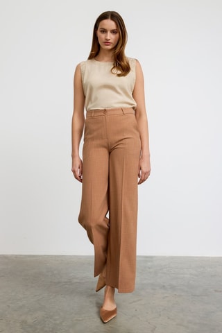 Pantalon taille haute - Camel
