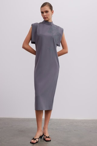 Vestido midi - Cinzento