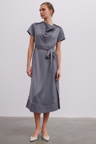 Vestido midi - Cinzento