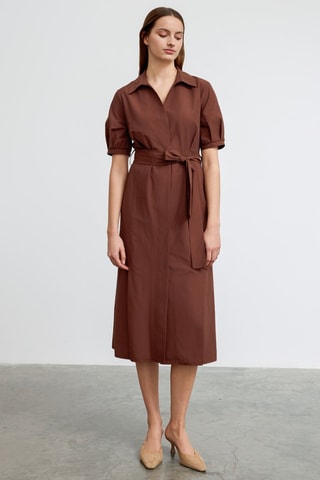 Vestido midi - Castanho