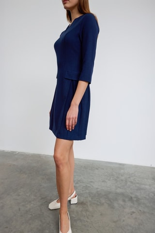 Vestido direito - Azul-marinho