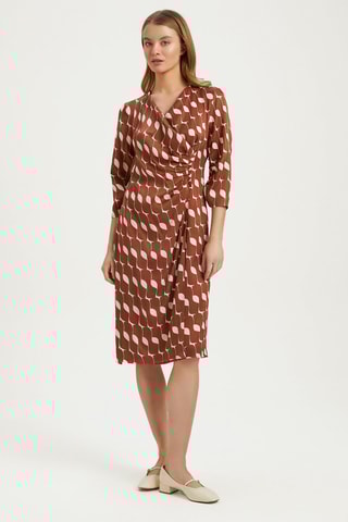 Vestido traçado - 
Castanho