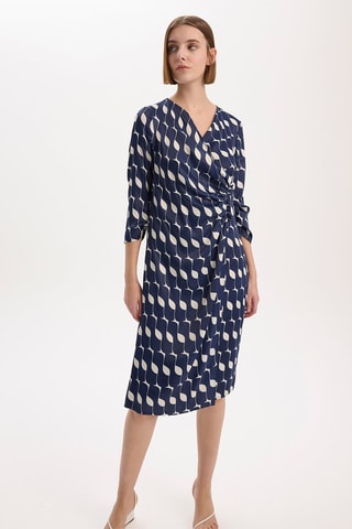 Vestido midi - 
Azul-marinho
