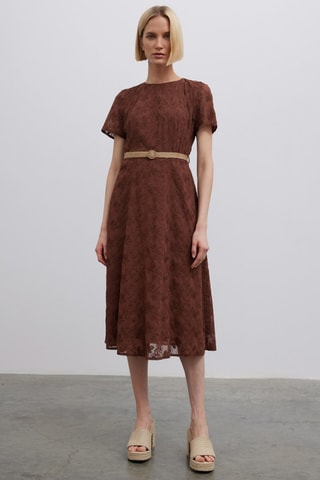 Vestido midi - Castanho