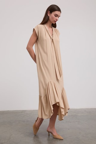 Vestido comprido - Bege