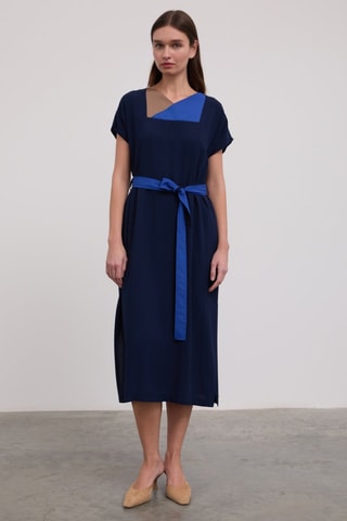 Vestido direito - Azul-marinho