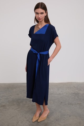 Vestido direito - Azul-marinho