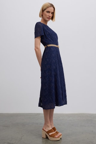 Vestido midi - Azul-marinho
