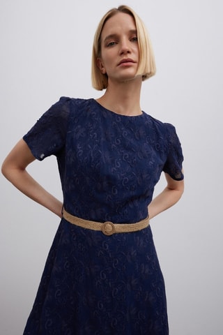 Vestido midi - Azul-marinho