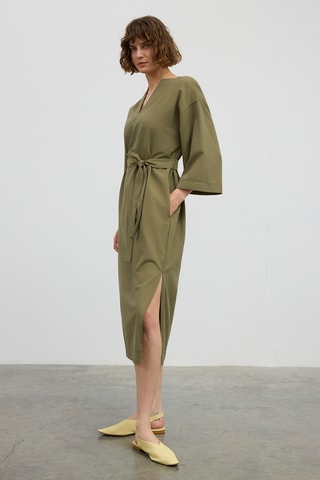 Vestido midi - Caqui